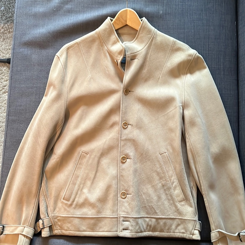 John Varvatos Tan Deer Suede Jacket, Size 50 EU (40R US)